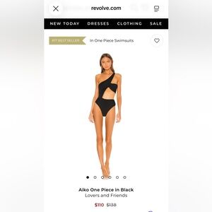 REVOLVE Asymmetrical Black One-Piece Swimsuit